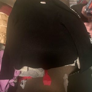 Black Long sleeved sweater and white